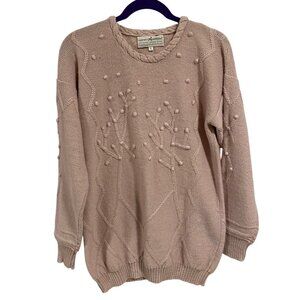 Peruvian Connection Vintage‎ Handmade Pink Alpaca Sweater Tunic Size L